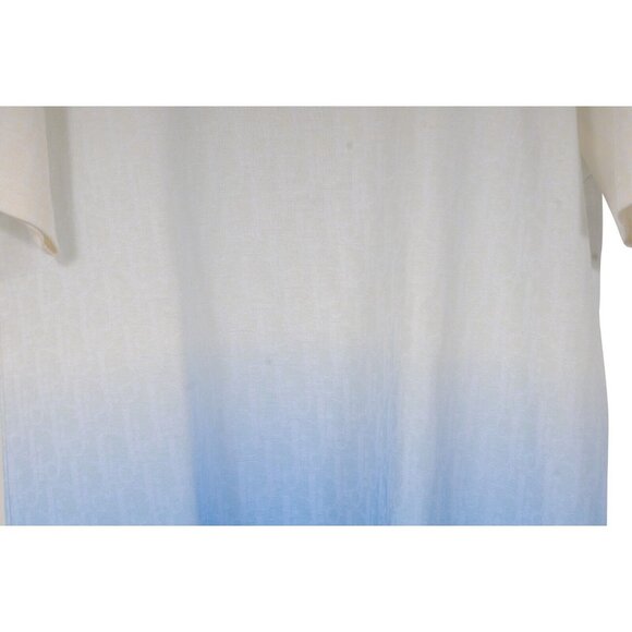 Dior Mens Gradient Oblique Logo T Shirt Medium White Blue Poly Viscose Blend - Picture 4 of 11